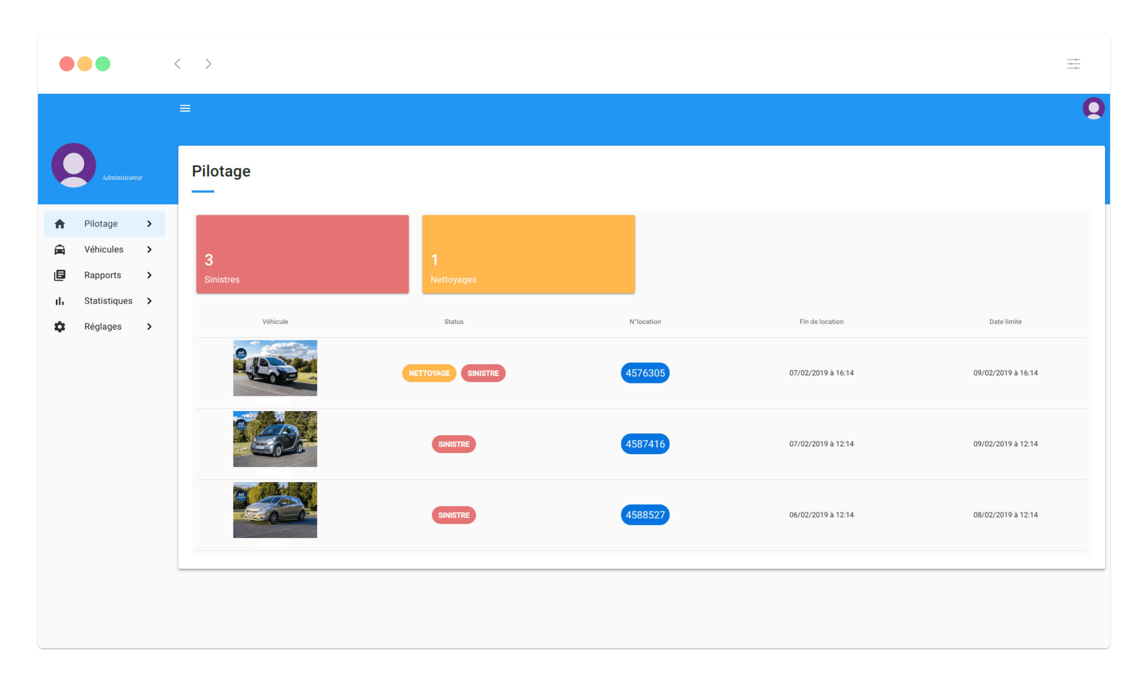 Développement d'un logiciel métier pour la gestion d'un parc de véhicule