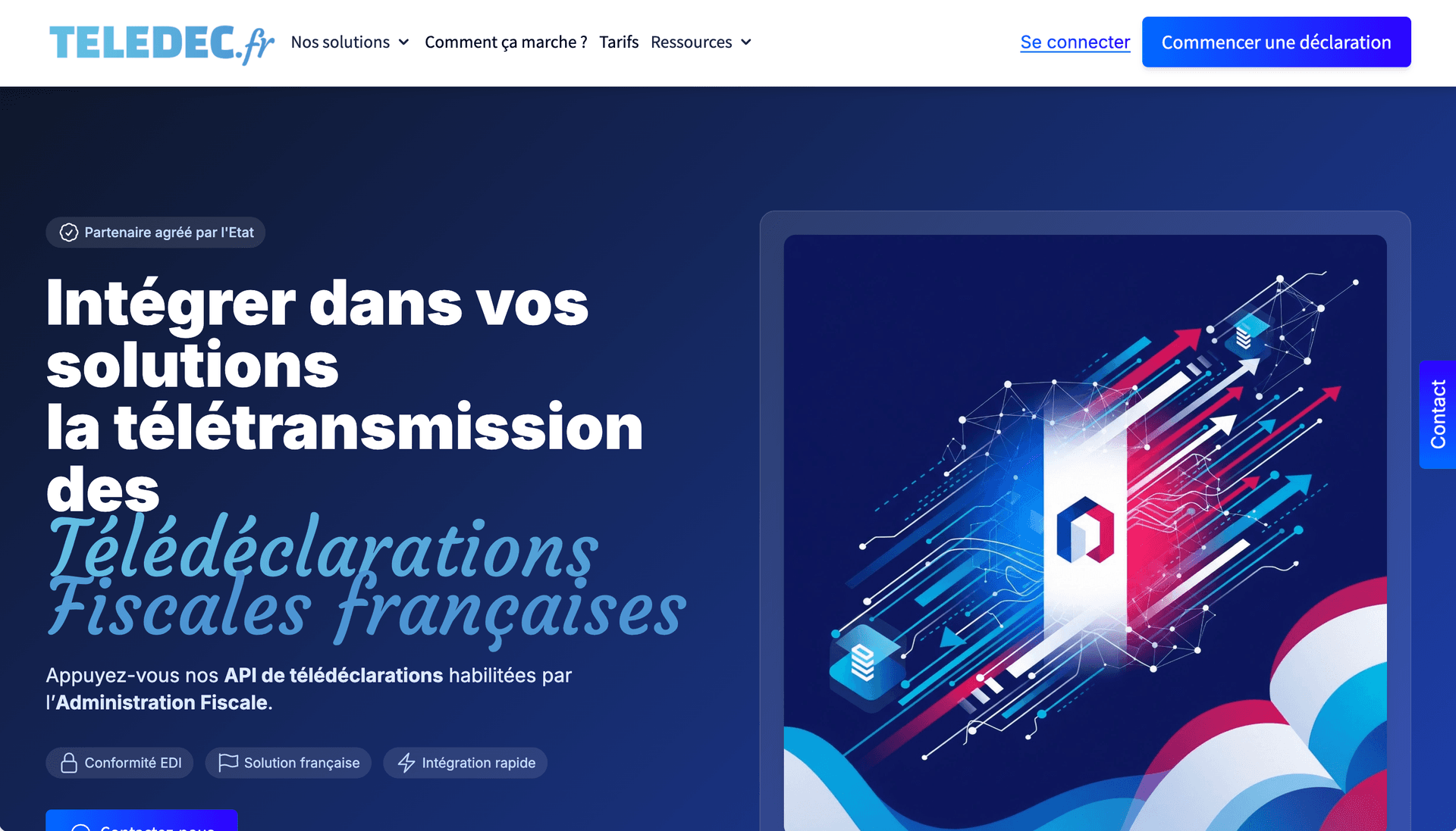 Page API TELEDEC - Partenaire agréé par l'État pour la télétransmission des télédéclarations fiscales françaises